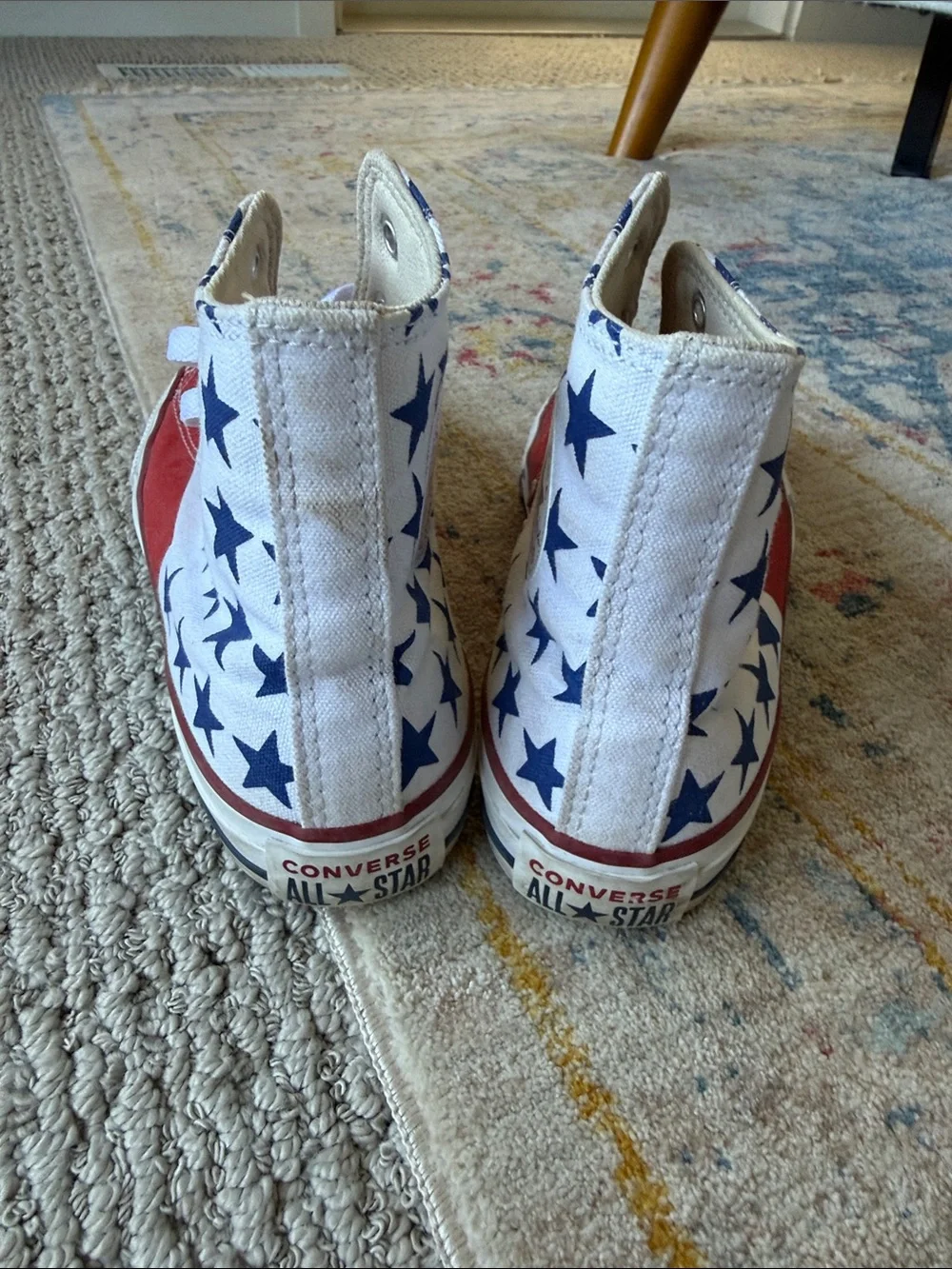 Converse Kids High Top Sneakers in Red, White & Blue American Flag Design